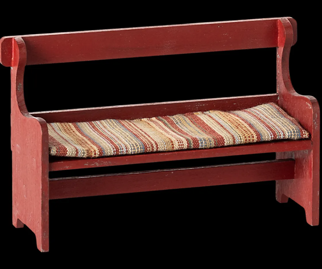 Online Maileg Bench, Mouse - Red