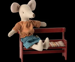 Online Maileg Bench, Mouse - Red