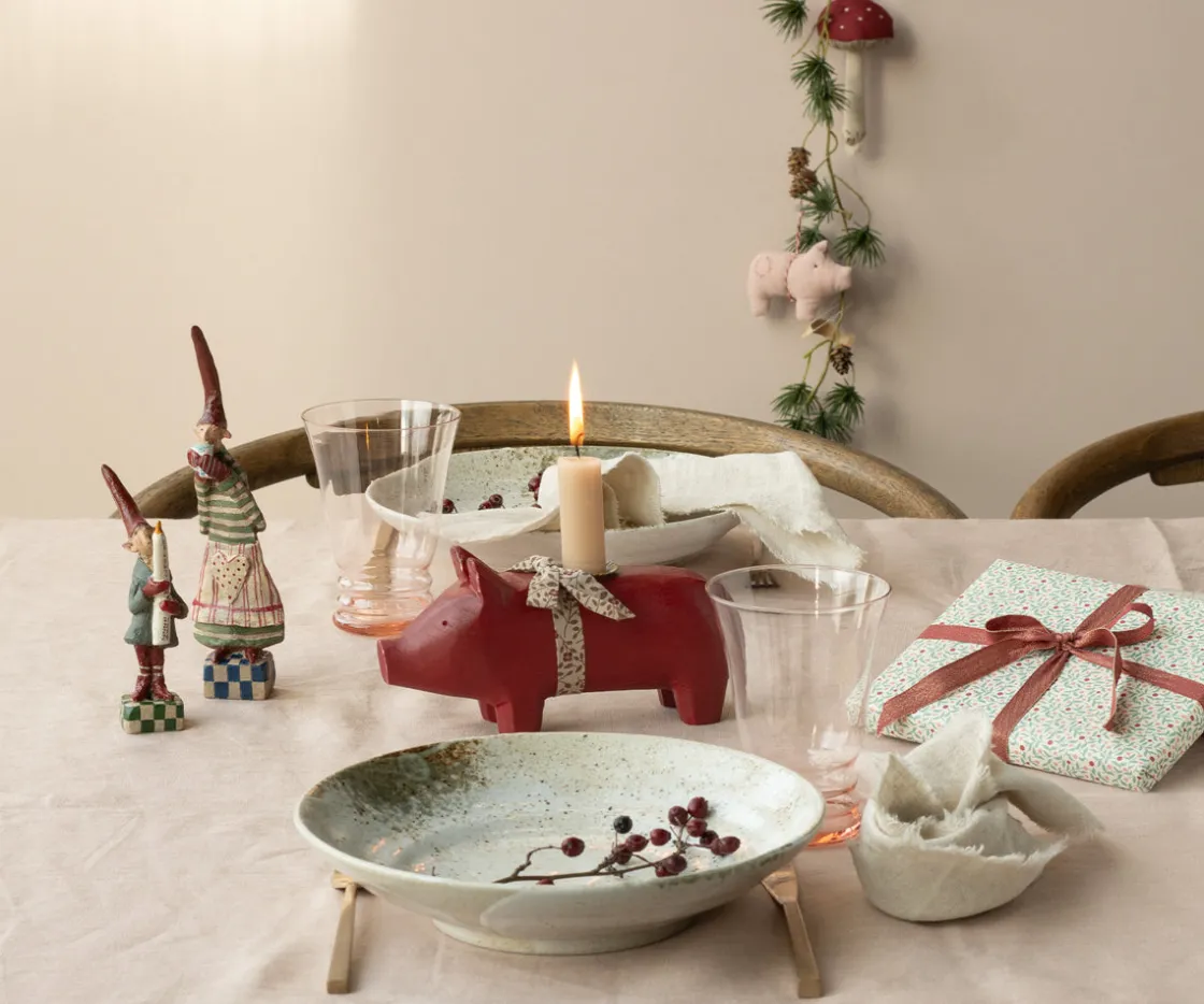 Cheap Maileg Candle holder, Medium pig - Red