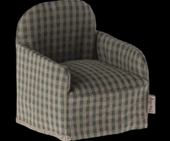 Best Maileg Chair, Mouse - Green checker