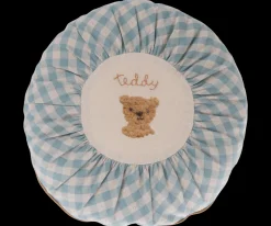 Clearance Maileg Cushion, Round, Small - Teddy, checked