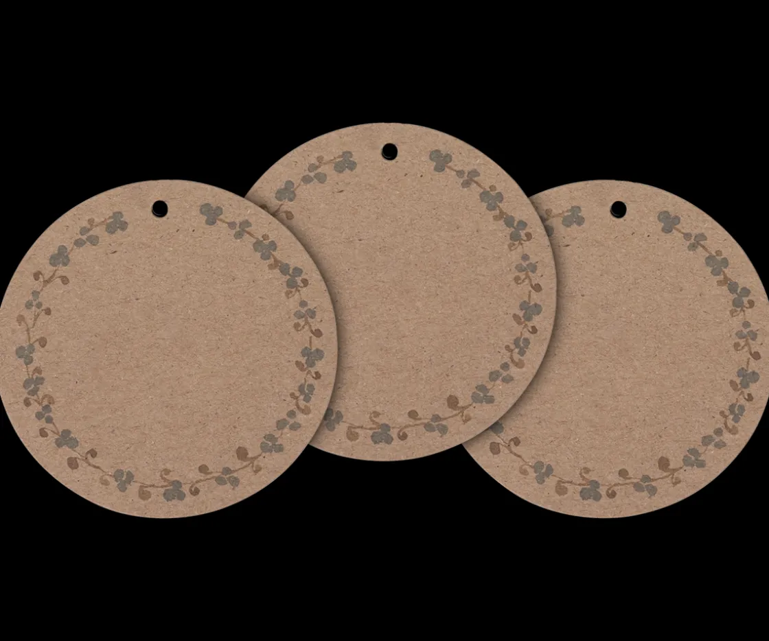 Hot Maileg Gift tags, Large round 15 pcs. - Brown