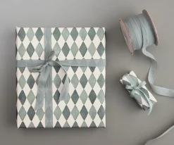 Shop Maileg Giftwrap, Harlequin blue - 10 m