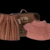 Hot Maileg Knitted blouse and skirt in suitcase, Grandma mouse