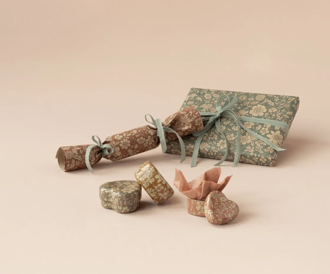 Best Maileg Metal heart box, 2 pcs set - Ocher/Heather blossom