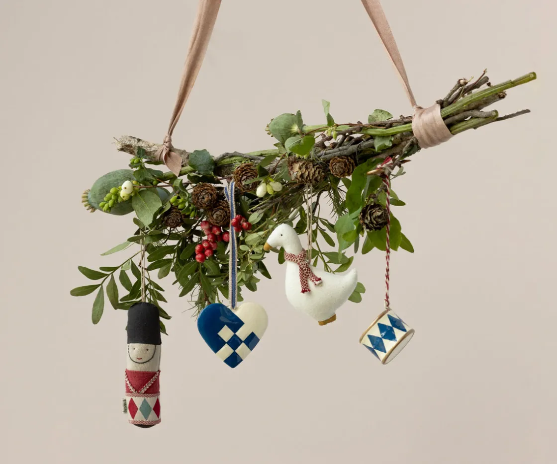 New Maileg Metal ornament, Small drum - Dark blue