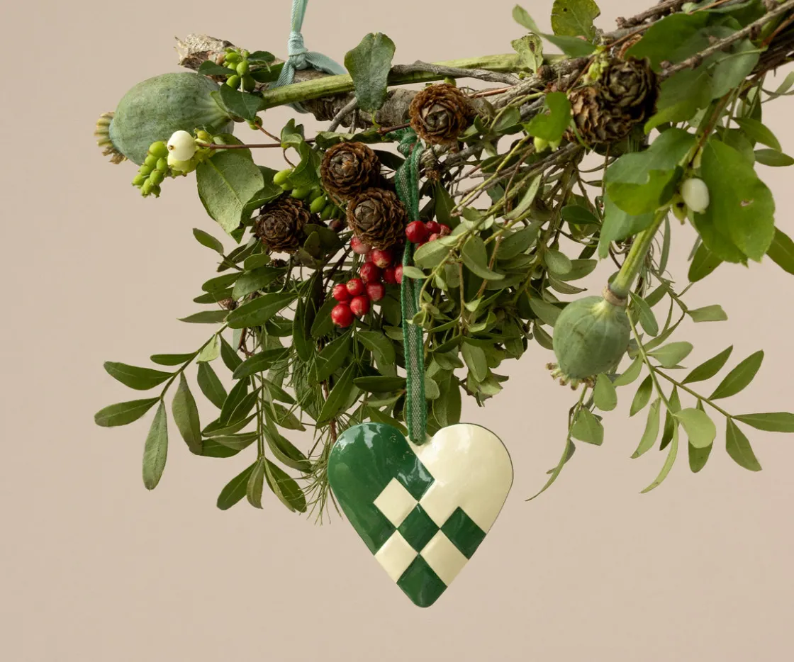 Best Sale Maileg Metal ornament, Small heart - Dark green