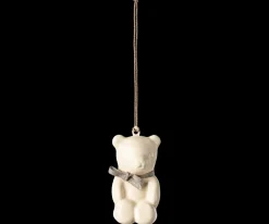 Best Maileg Metal ornament, Teddy bear - Off white/Blue