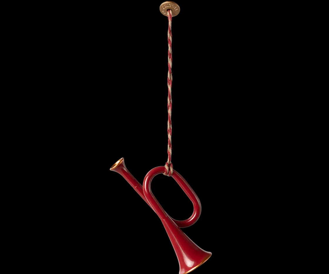 Best Maileg Metal ornament, Trumpet - Red