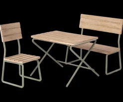 New Maileg Miniature garden set - Table with chair and bench