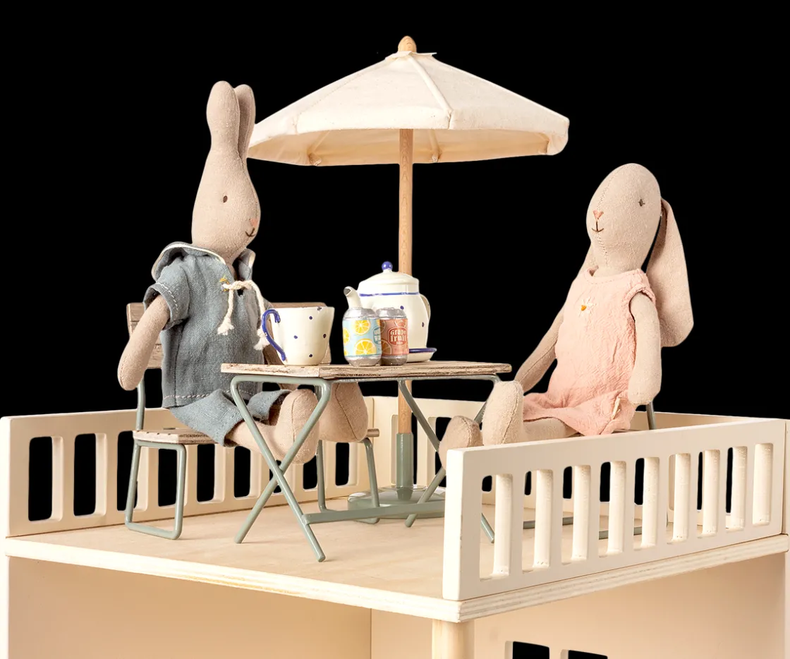 New Maileg Miniature garden set - Table with chair and bench