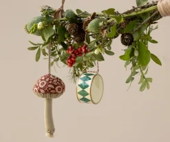 Outlet Maileg Mushroom ornament, Winter flower - Red