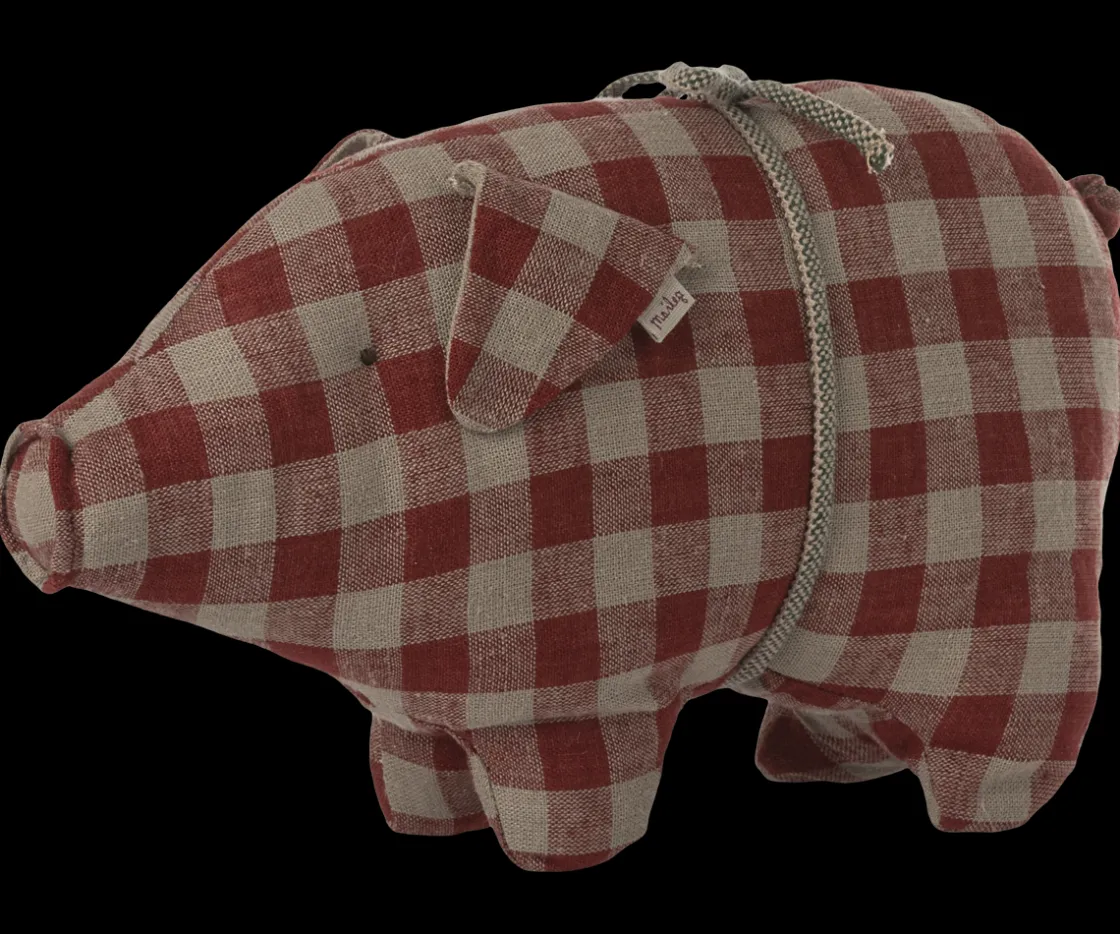 Outlet Maileg Pig, Small - Red check