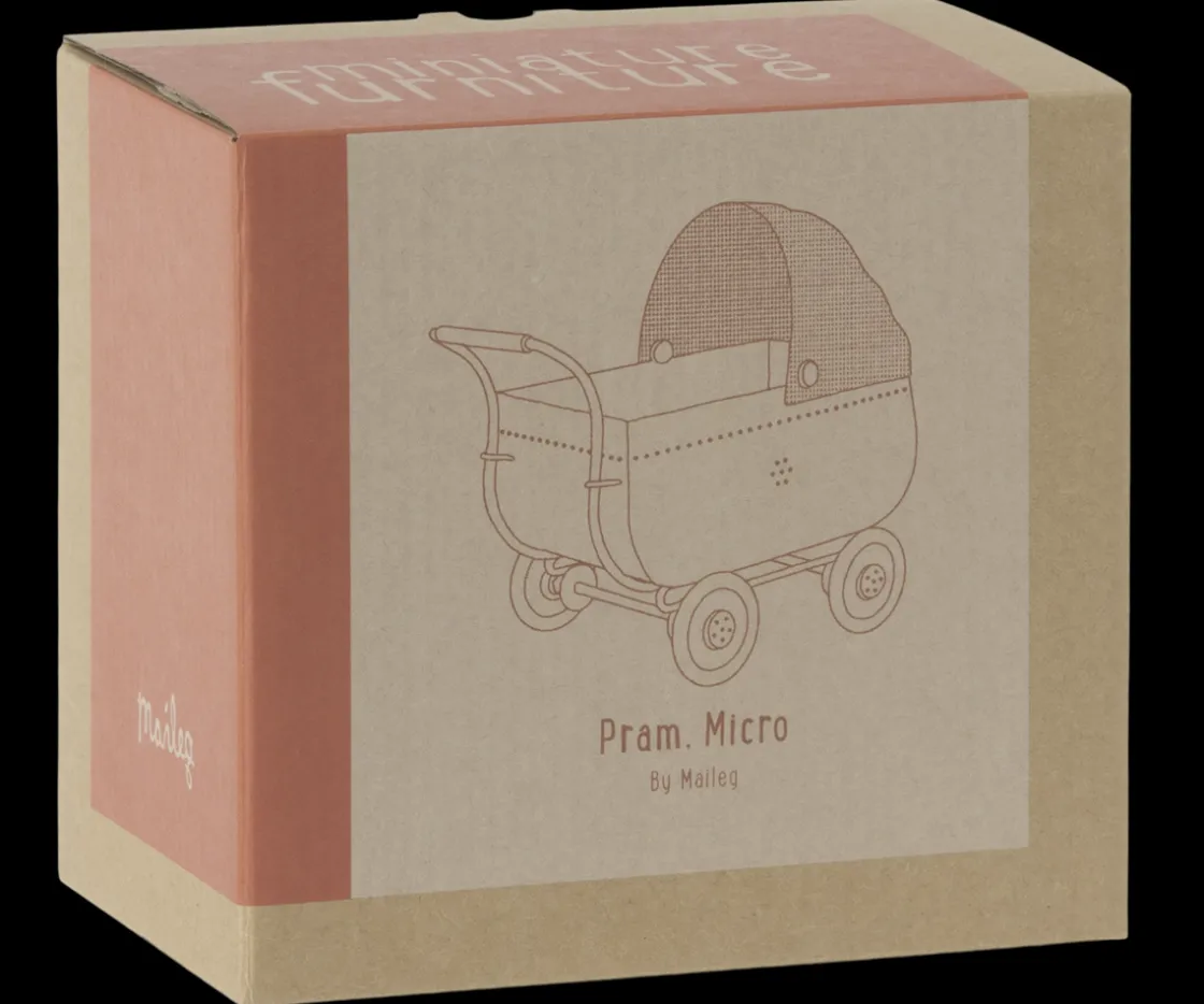 Hot Maileg Pram, Micro - Coral