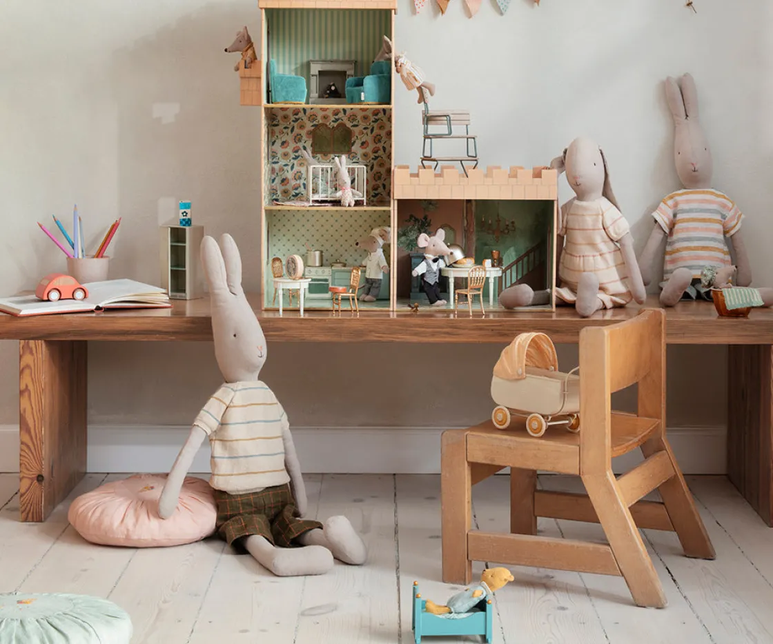 Sale Maileg Rabbit size 5, Pants and knitted sweater