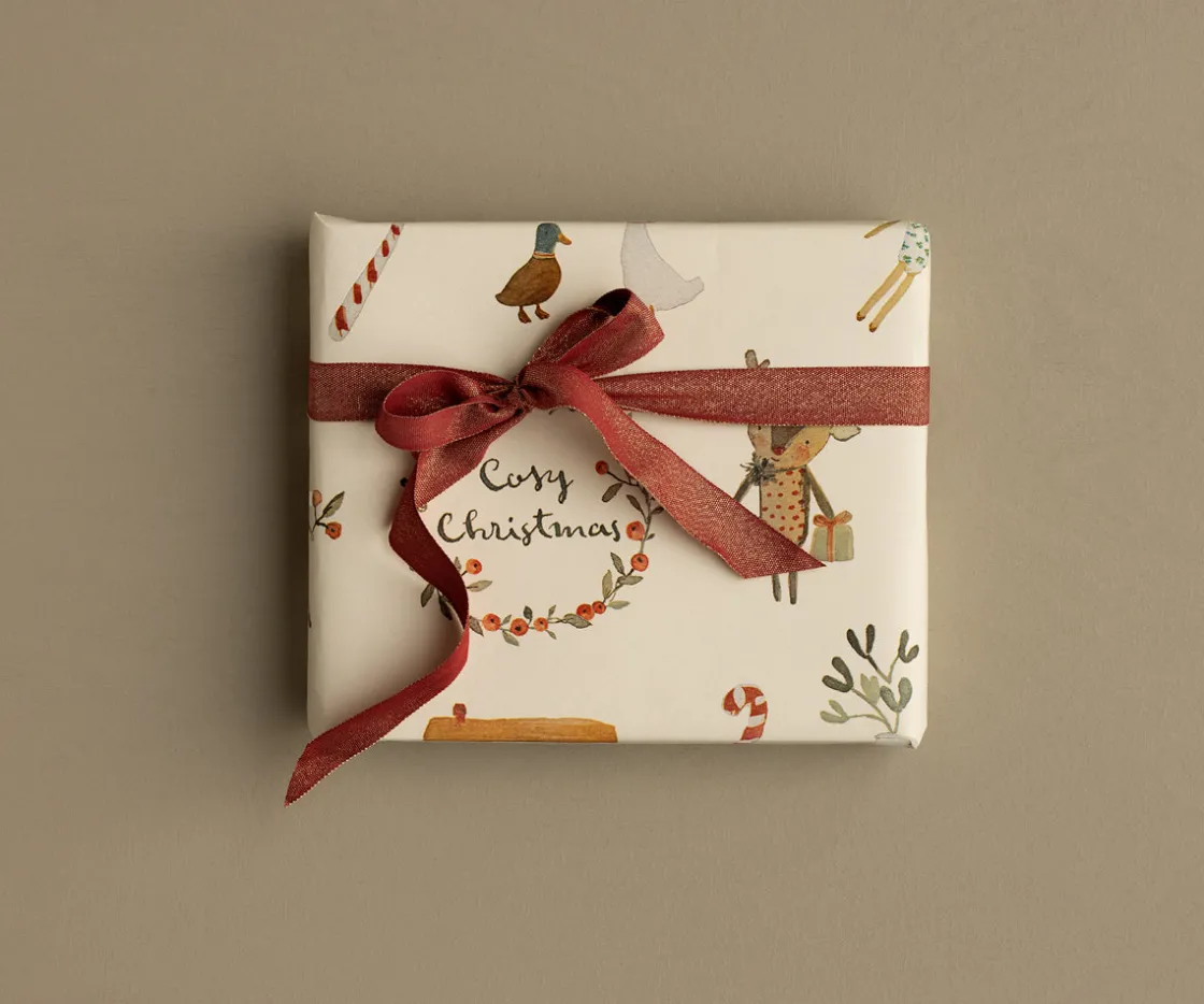 Flash Sale Maileg Ribbon, W: 18 mm x L: 10 m - Red/gold