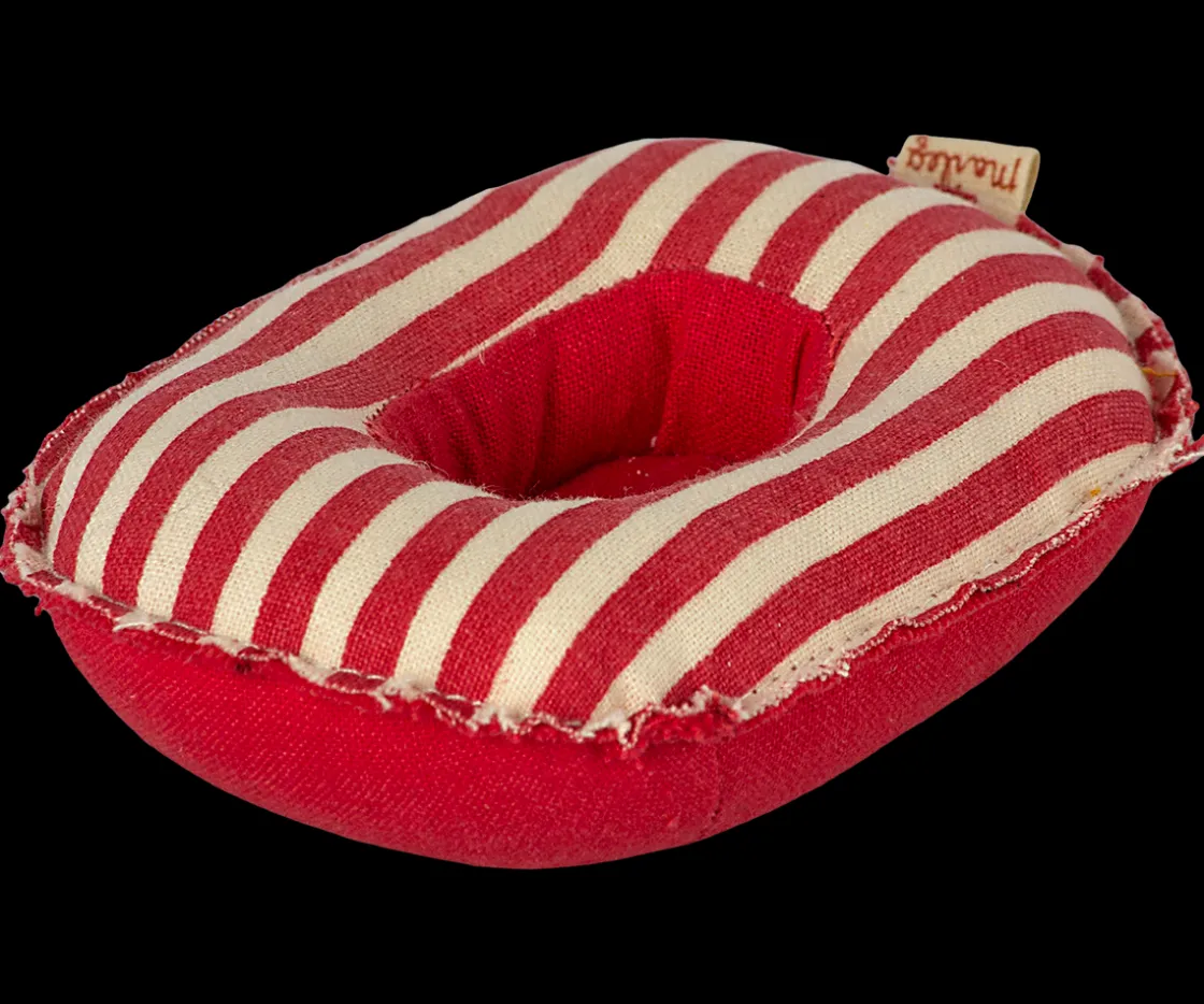 New Maileg Rubber boat, Small mouse - Red stripe