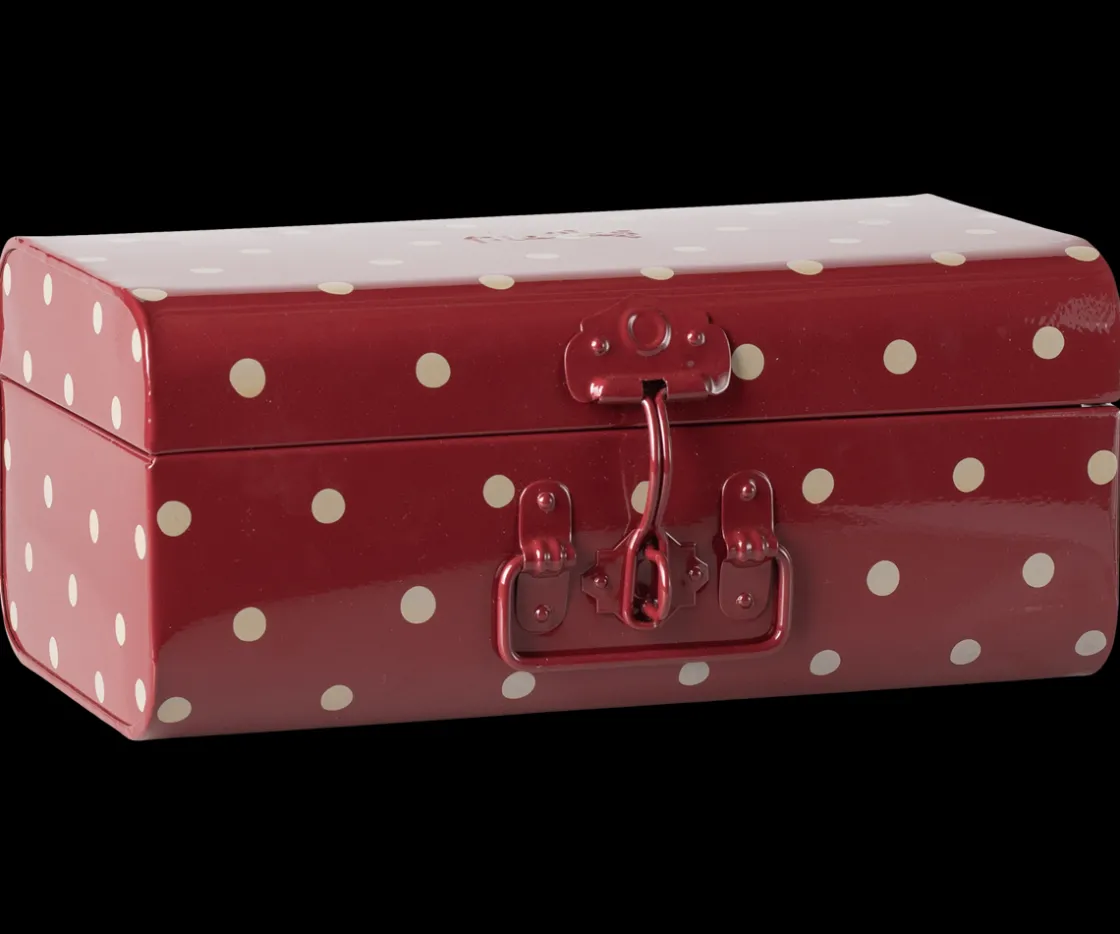 New Maileg Storage suitcase, Small - Red with dots