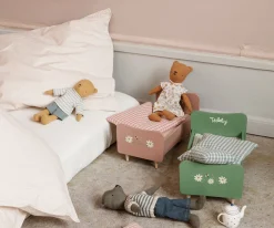 Hot Maileg Wooden bed, Teddy dad - Dusty green