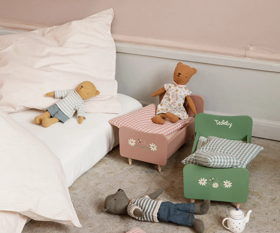 Outlet Maileg Wooden bed, Teddy mom - Rose