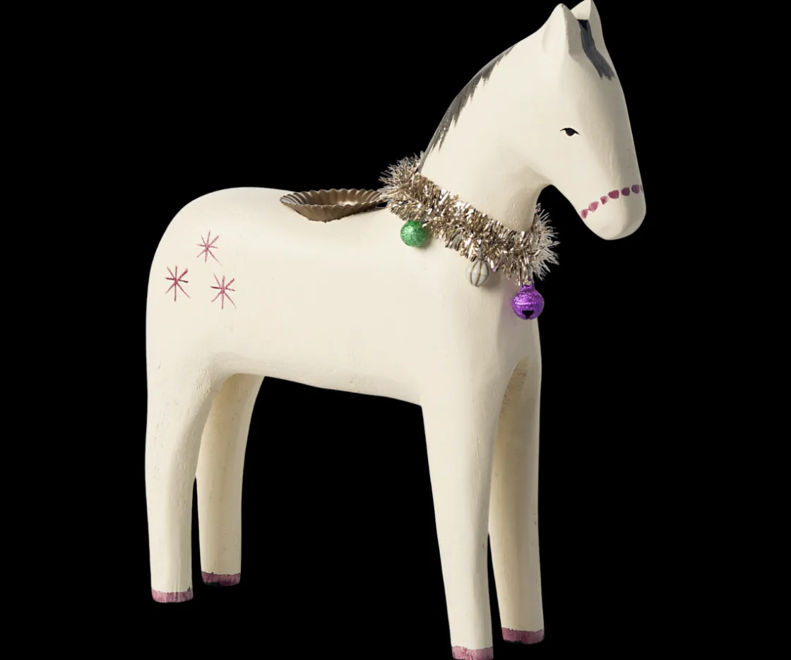 Fashion Maileg Wooden candle holder, Large horse