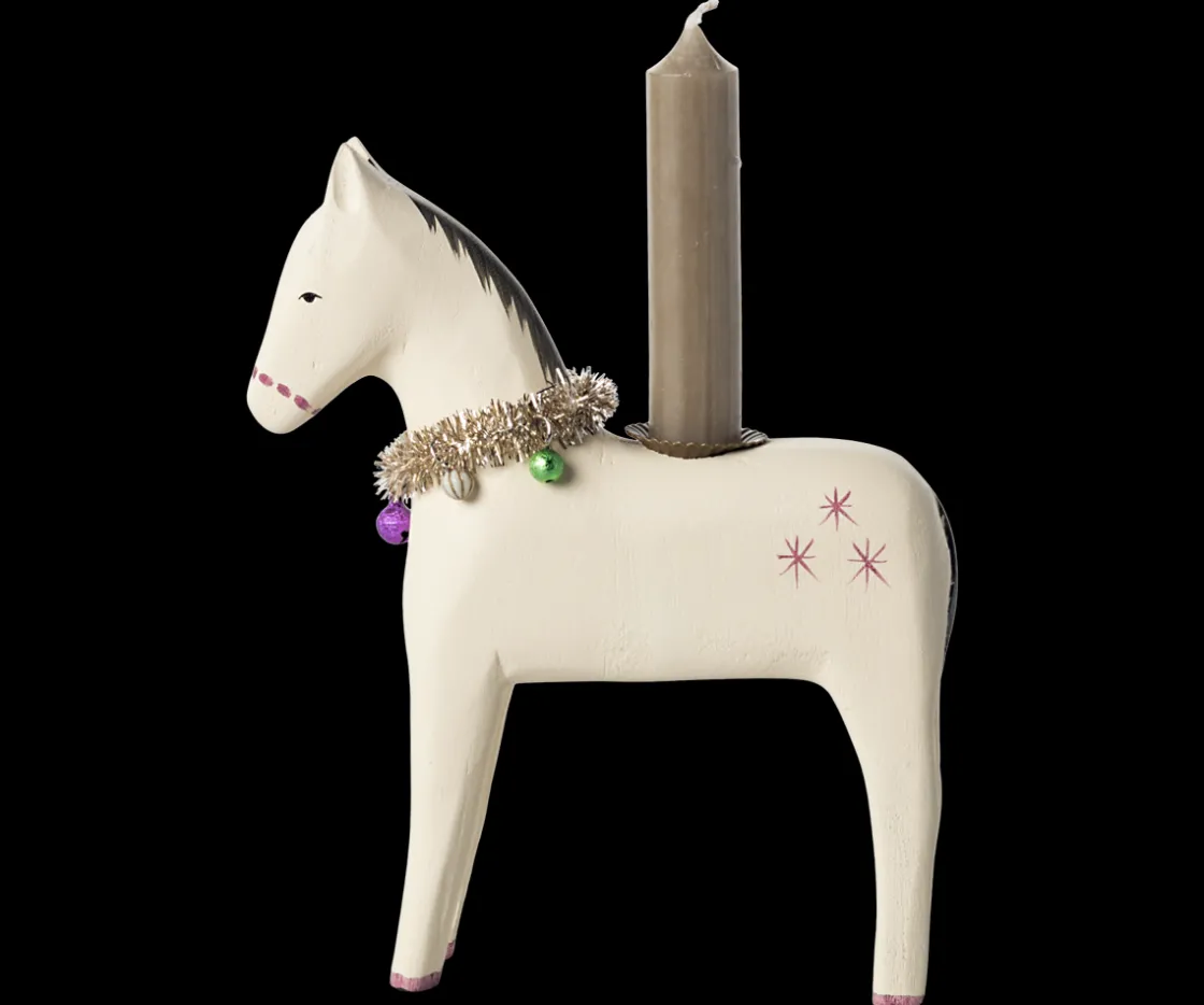 Fashion Maileg Wooden candle holder, Large horse